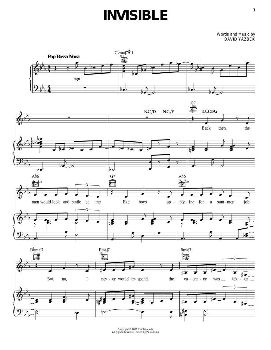 Invisible (from Women On The Verge Of A Nervous Breakdown ) Acoustic Guitar scores gallery preview page 1