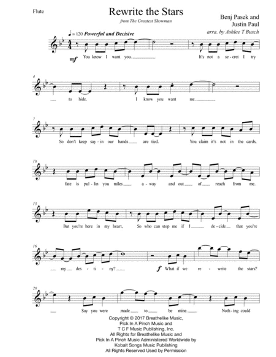 Rewrite The Stars Flute Solo scores gallery preview page 2