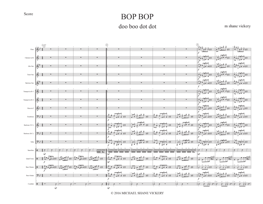 Bop Bop (doo boo dot dot) Marching Band scores gallery preview page 1