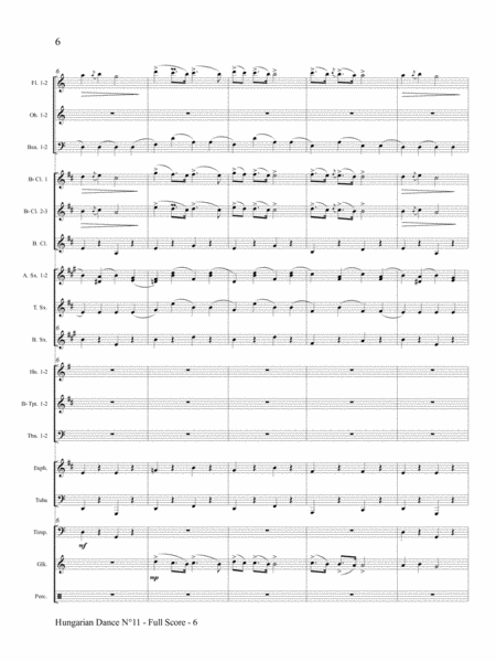 Hungarian Dance No.11 by Brahms - Arranged for Concert Band image number null