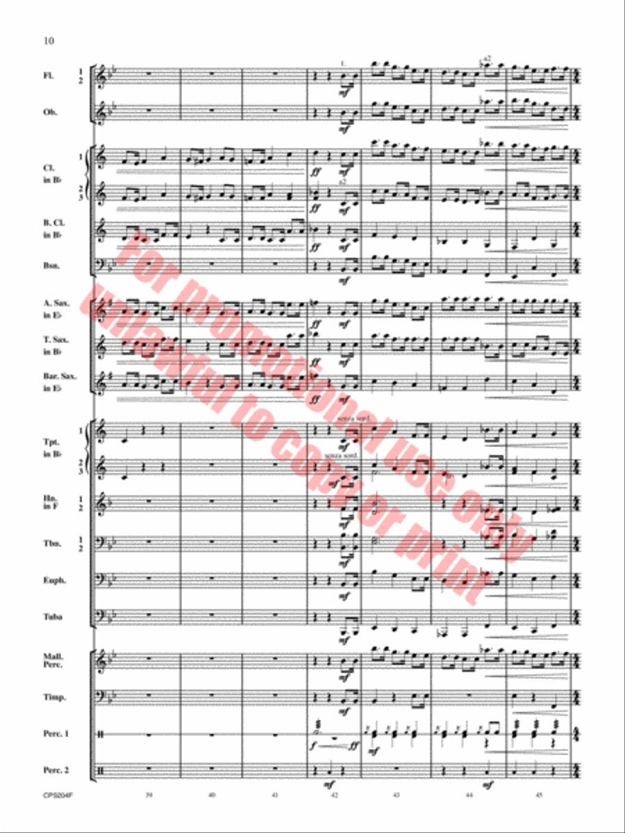 Happy Birthday Theme and Variations Concert Band scores gallery preview page 11
