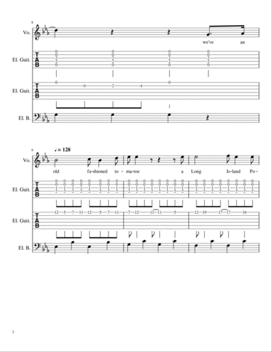 Yes! We Have No Bananas Bass Guitar scores gallery preview page 2