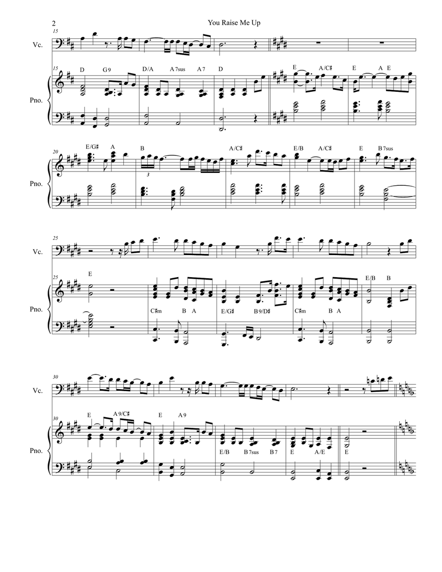 You Raise Me Up Piano scores gallery preview page 2