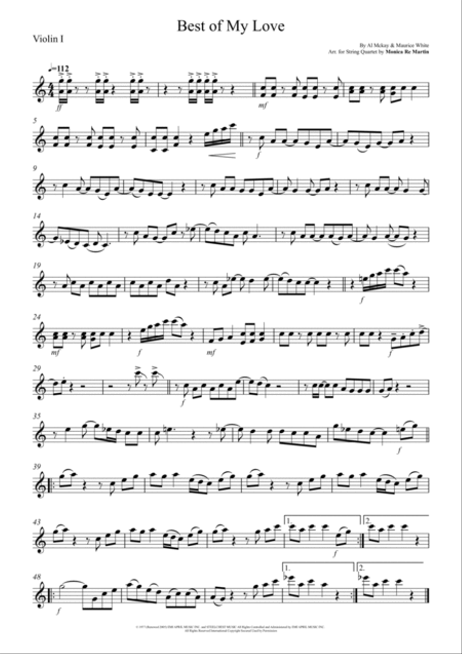 Best Of My Love String Quartet scores gallery preview page 3