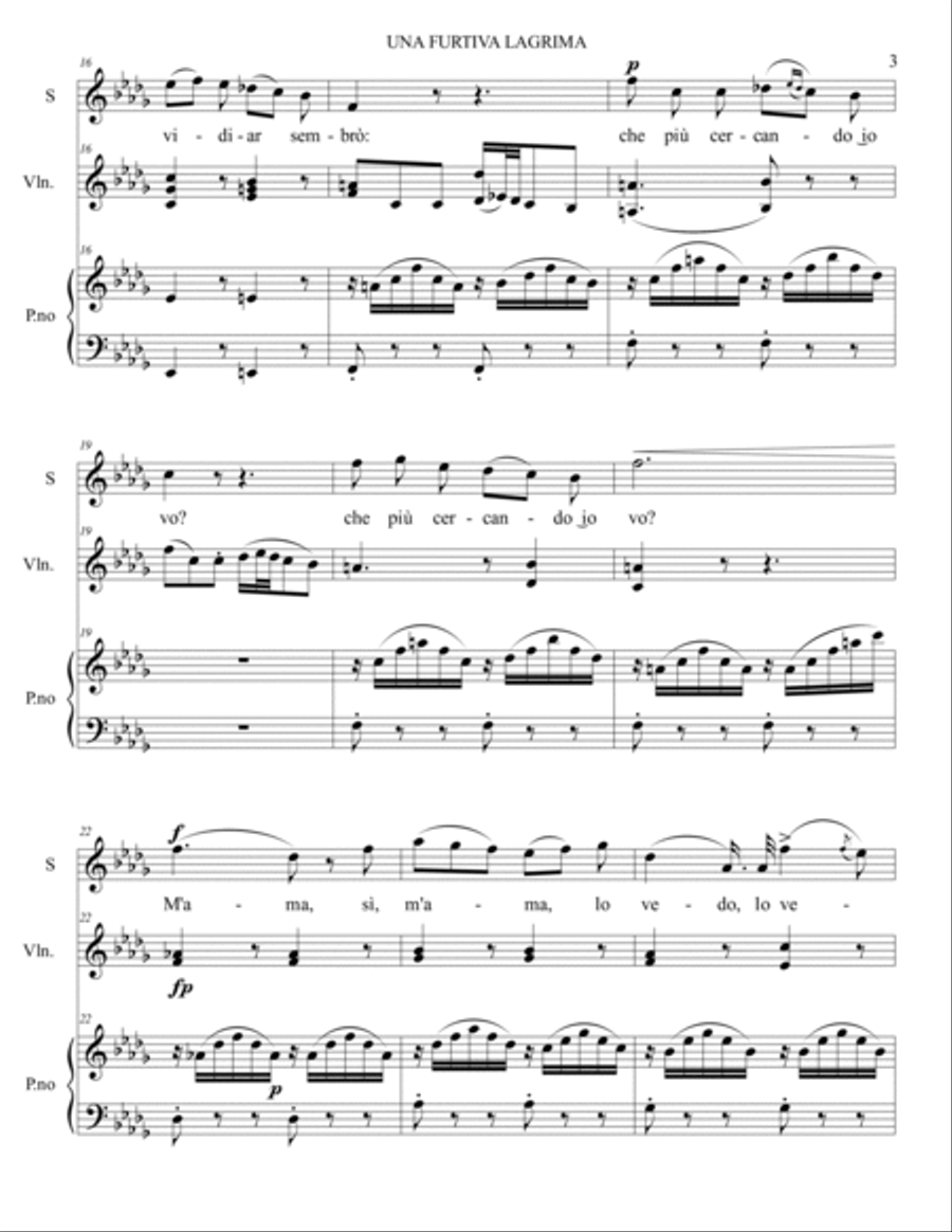 UNA FURTIVA LAGRIMA, From 