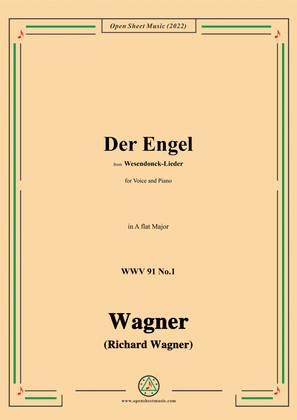 Book cover for R. Wagner-Der Engel,in A flat Major,WWV 91 No.1,from Wesendonck-Lieder,for Voice and Piano