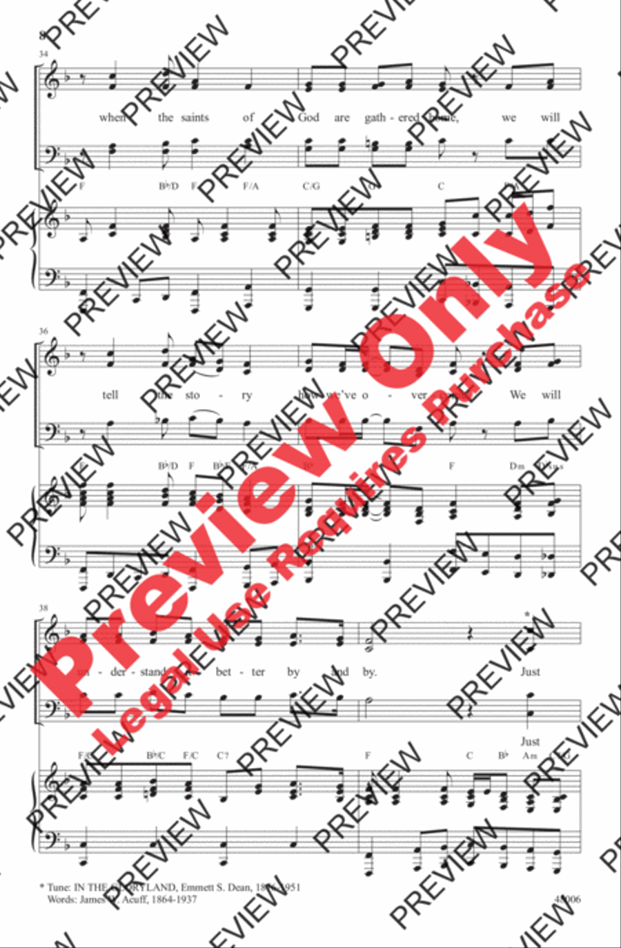 The Gloryland By and By 4-Part scores gallery preview page 8