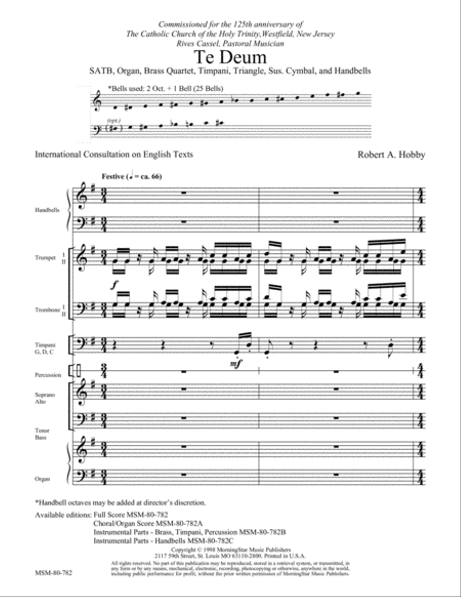 Te Deum Choir scores gallery preview page 1