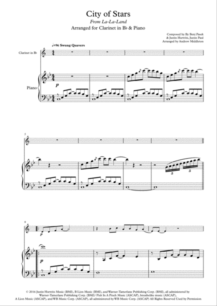City Of Stars Small Ensemble scores gallery preview page 1