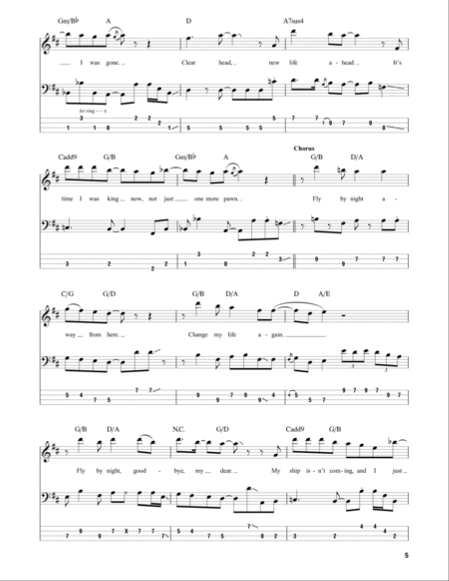 Fly By Night Guitar Tablature scores gallery preview page 2