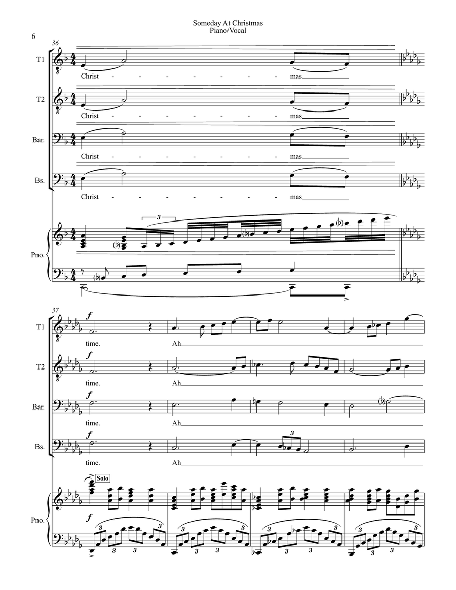 Someday At Christmas TTBB scores gallery preview page 6