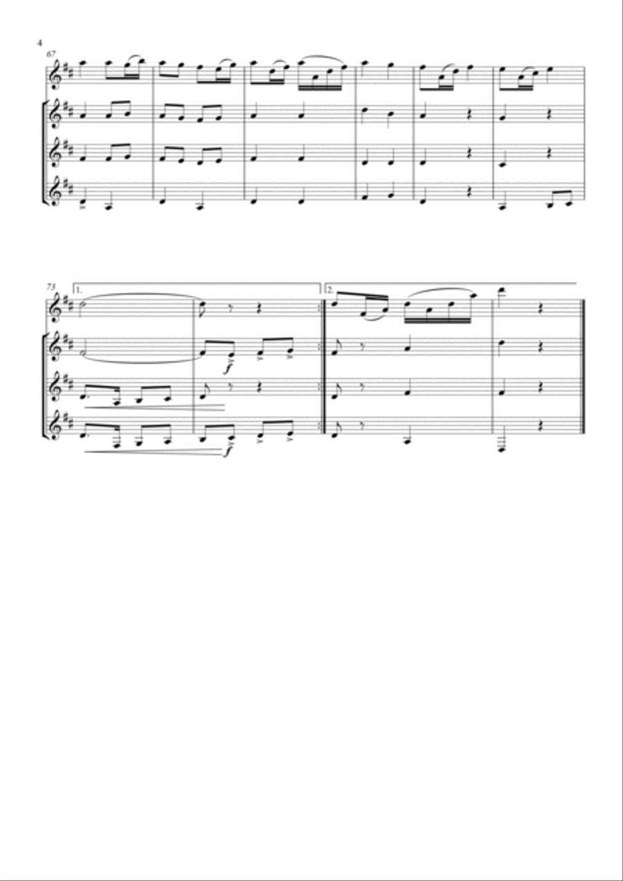 Pack Up Your Troubles In Your Old Kit-Bag Clarinet Quartet scores gallery preview page 5