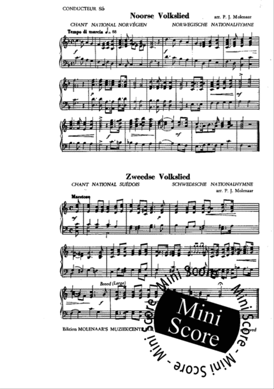 National Anthem of Norway and Sweden Fanfare Band scores gallery preview page 4