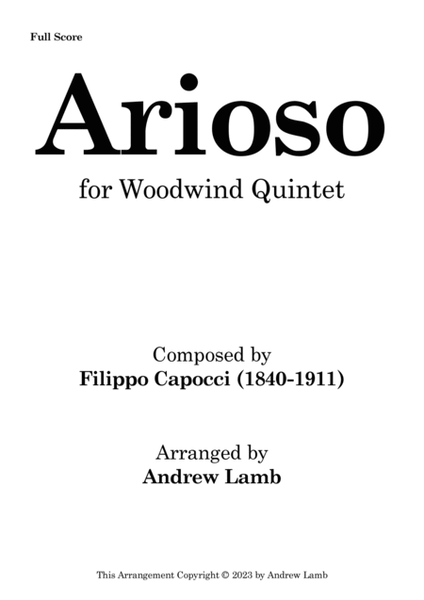 Arioso No. 1 (by Filippo Capocci, arr. for Wind Quintet) image number null