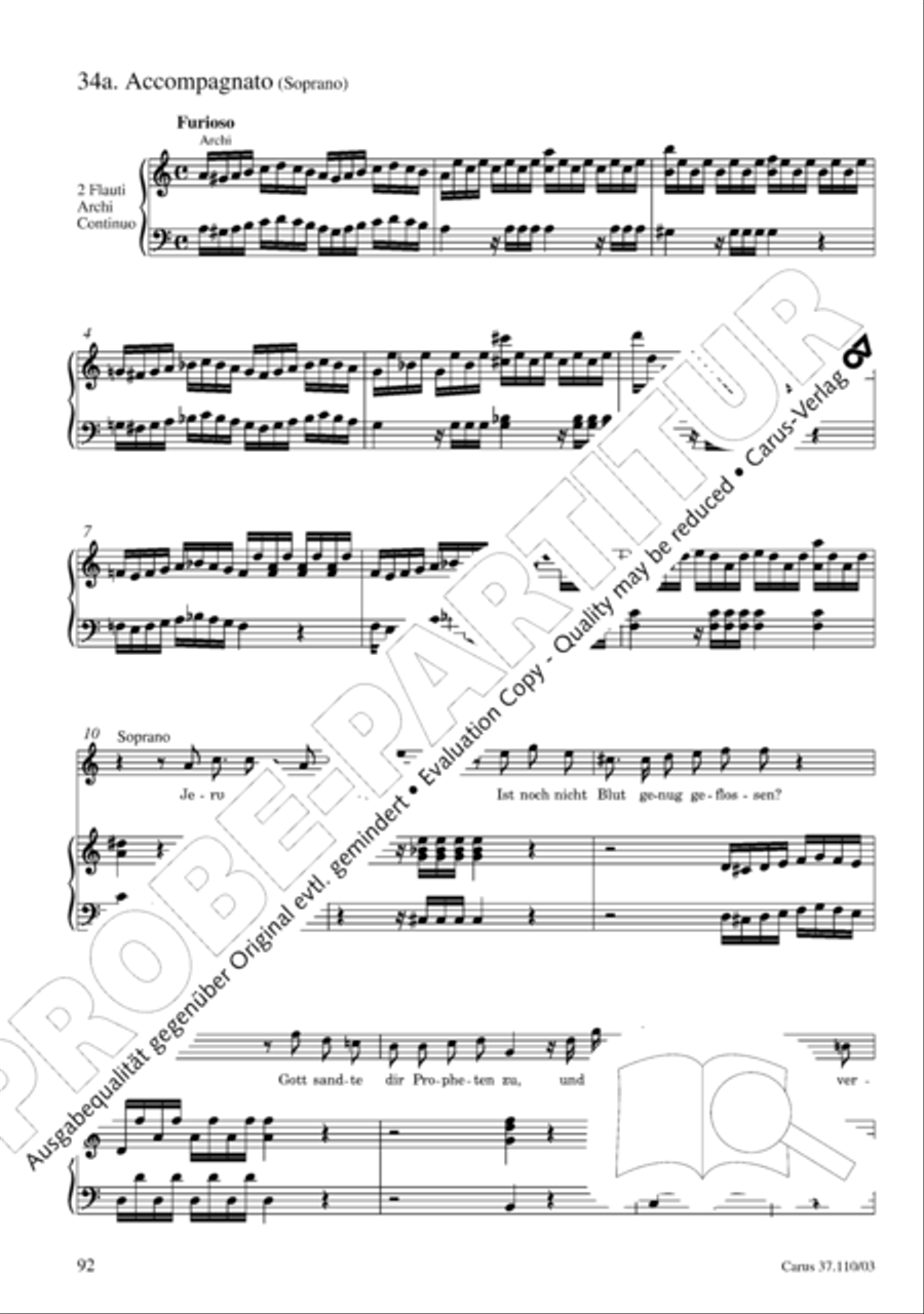 Markuspassion. Werkausgabe Reihe 1, Bd. 7 (Homilius) 4-Part scores gallery preview page 99