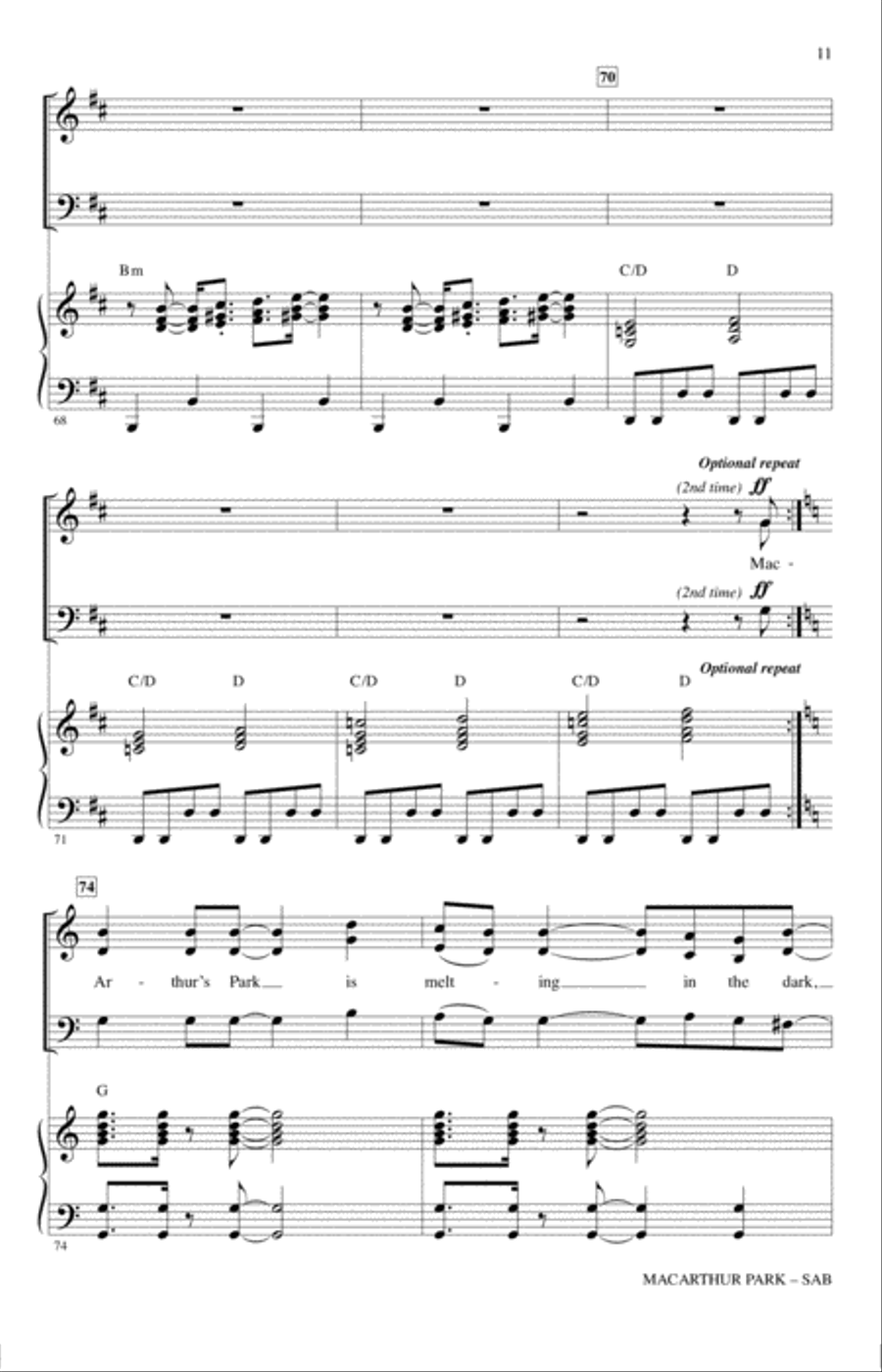 MacArthur Park (arr. Mark Brymer) 3-Part scores gallery preview page 10