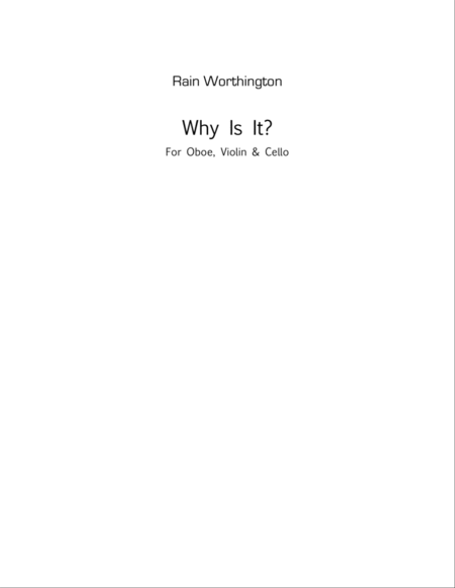 Why Is It? - for ob, vln, vc Small Ensemble scores gallery preview page 1