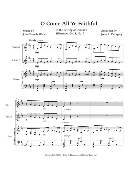 O Come All Ye Faithful (Trio for Two Violins and Piano) image number null