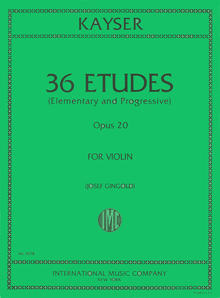 Book cover for 36 Studies, Op. 20