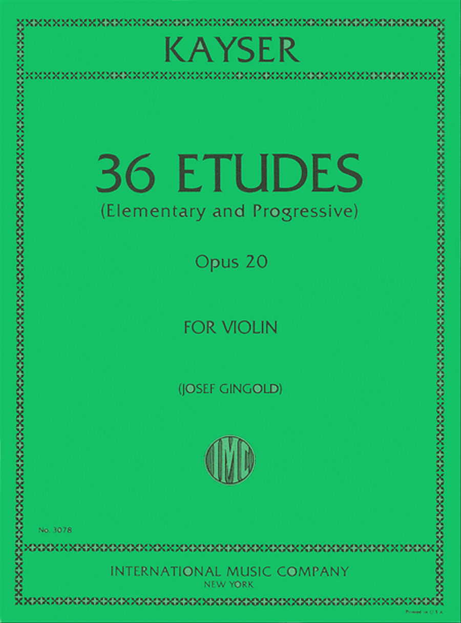 Book cover for 36 Studies, Op. 20