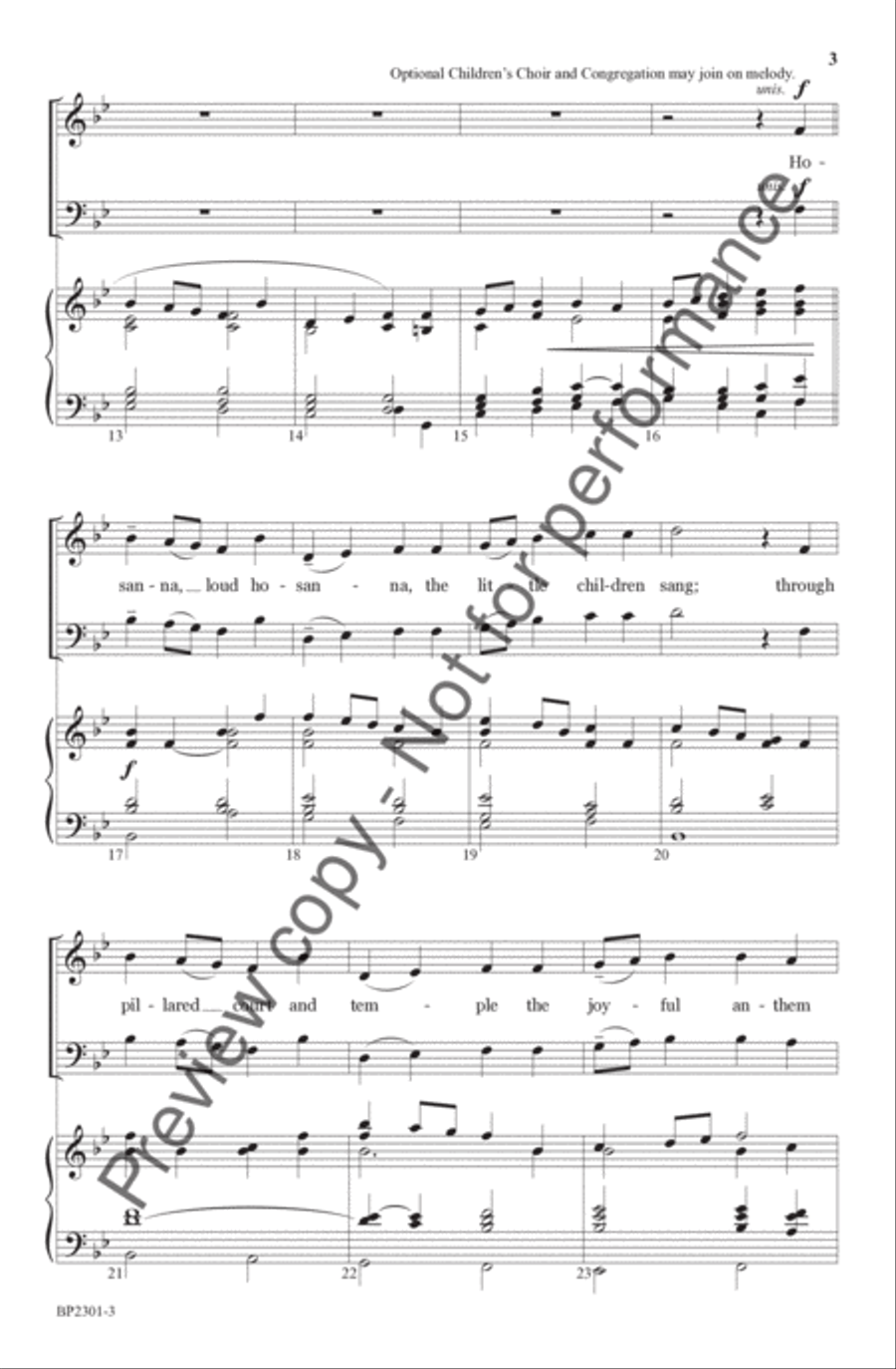 Hosanna, Loud Hosanna 4-Part scores gallery preview page 4