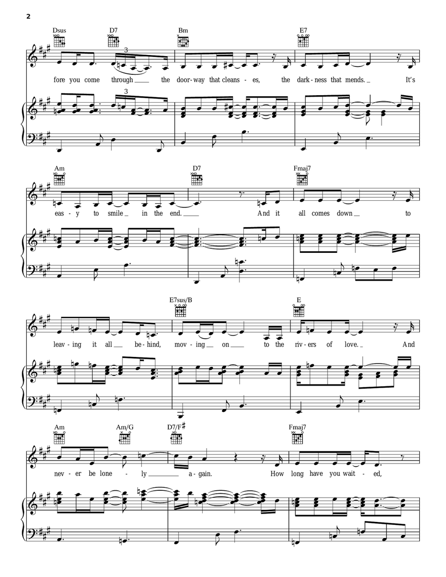 Rivers Of Love Rivers Of Love Piano, Vocal, Guitar scores gallery preview page 2