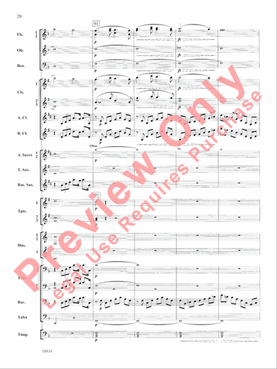 Symphony No. 9 New World, Finale Concert Band scores gallery preview page 21