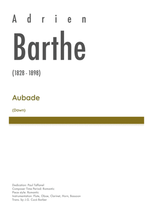 Book cover for Barthe - Aubade for Wind Quintet