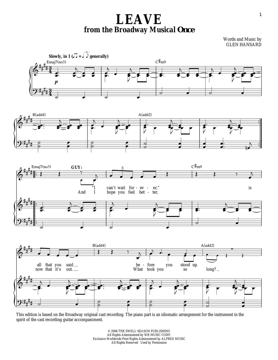 Leave Tenor Voice scores gallery preview page 1