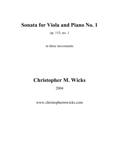 Sonata No. 1 for Viola and Piano image number null