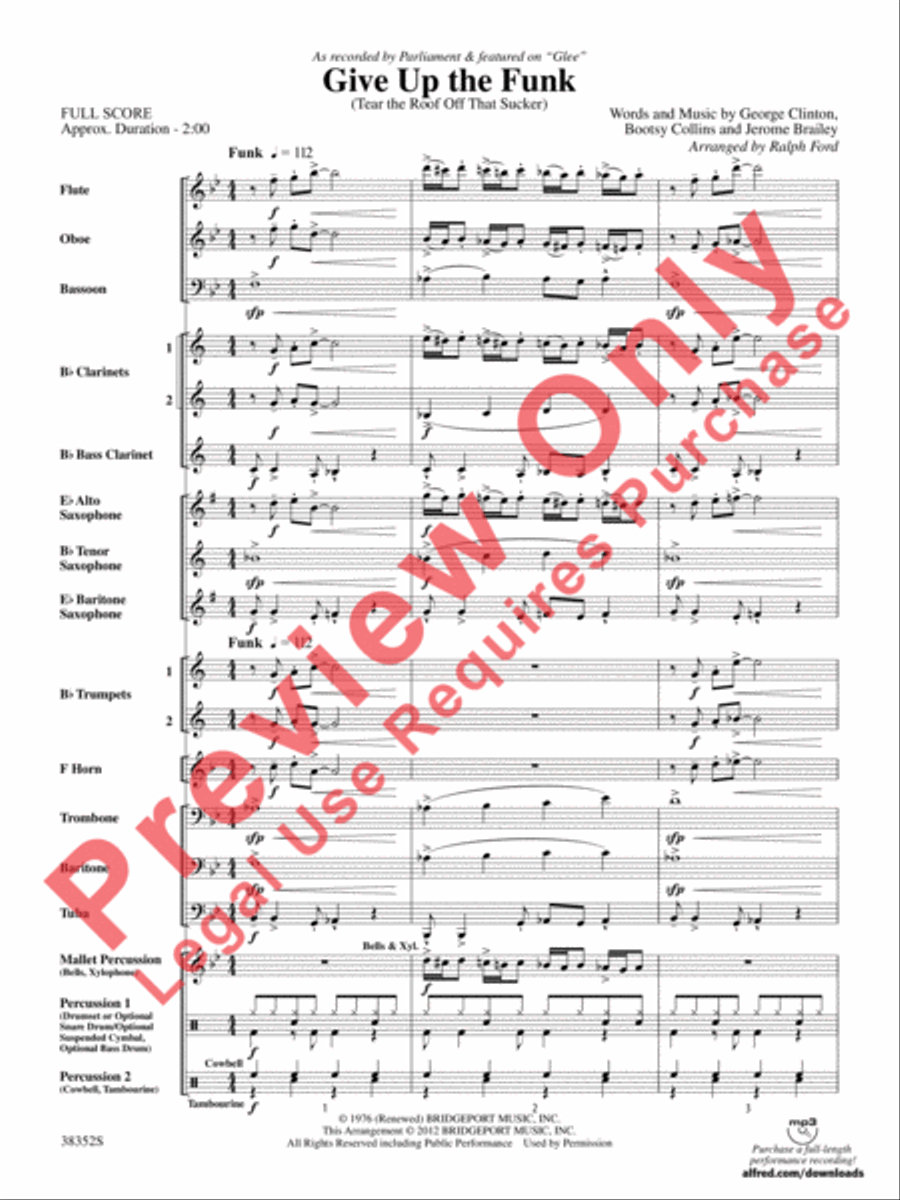 Give Up the Funk (Tear the Roof Off That Sucker) Concert Band scores gallery preview page 4