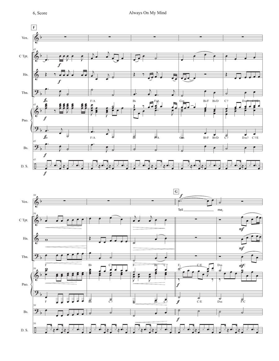 Always On My Mind Piano, Vocal, Guitar scores gallery preview page 6