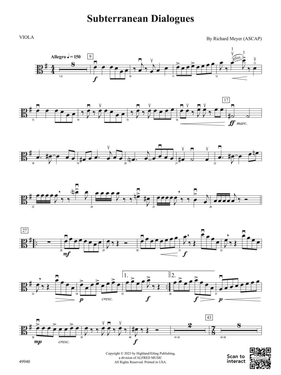 Subterranean Dialogues: Viola String Orchestra scores gallery preview page 1