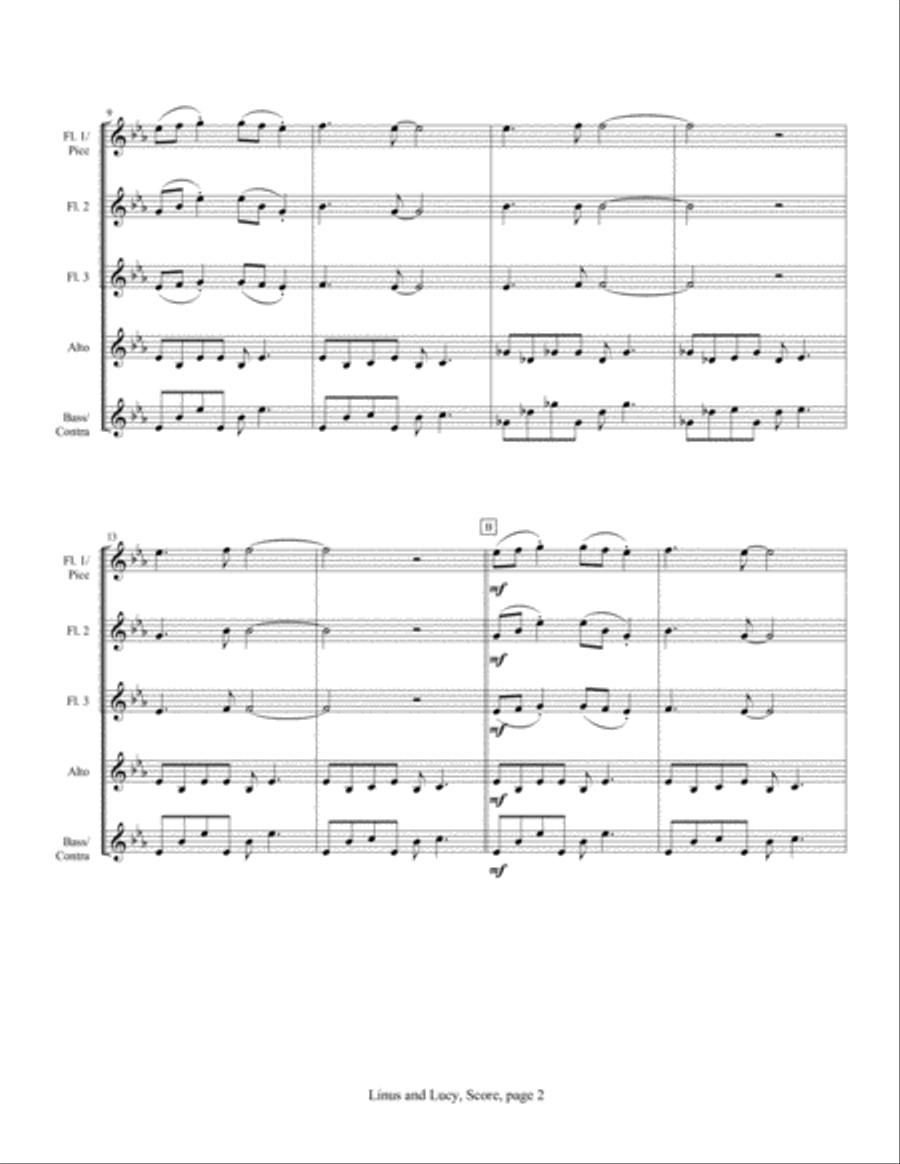 Linus And Lucy Woodwind Ensemble scores gallery preview page 5