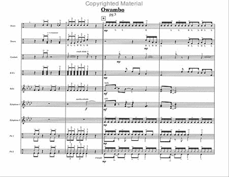 Owambo Percussion Ensemble scores gallery preview page 5