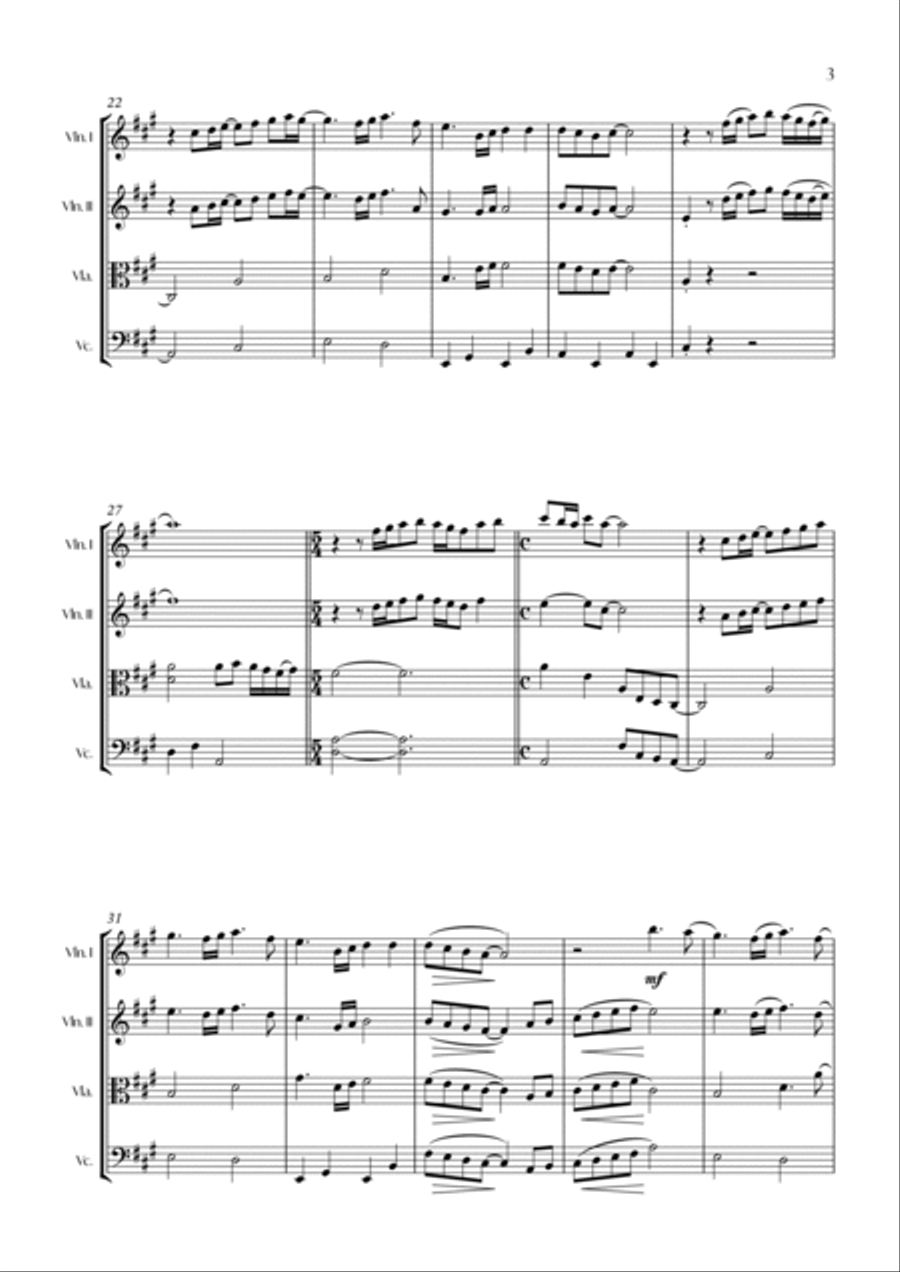 Chiquitita String Quartet scores gallery preview page 3