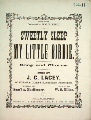 Sweetly Sleep, My Little Birdie. Song and Chorus