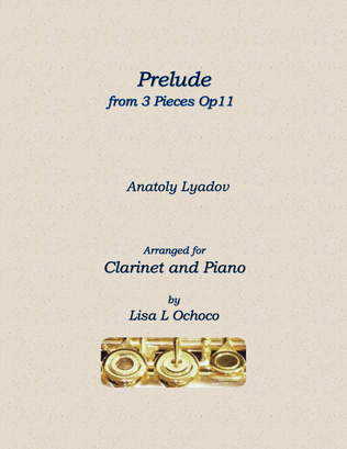 Prelude from 3 Pieces Op11 for Clarinet and Piano