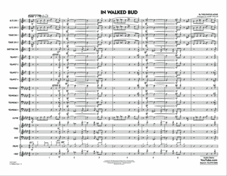 In Walked Bud (arr. Mark Taylor) - Conductor Score (Full Score) Jazz Ensemble scores gallery preview page 2
