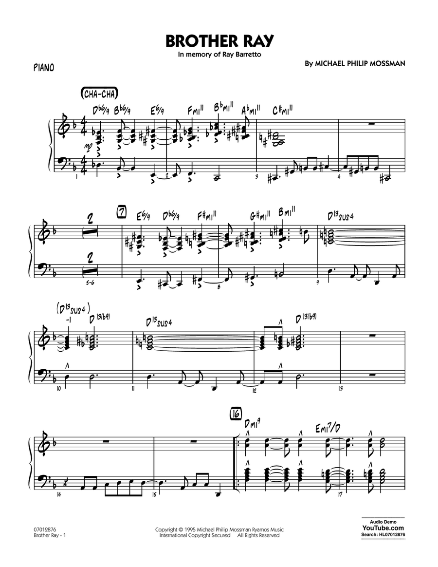 Brother Ray - Piano Jazz Ensemble scores gallery preview page 1