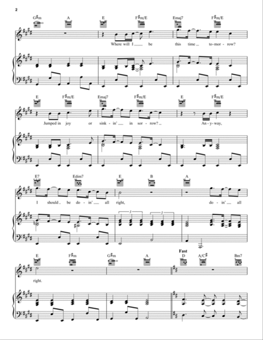 Doing All Right Doing All Right Piano, Vocal, Guitar scores gallery preview page 2