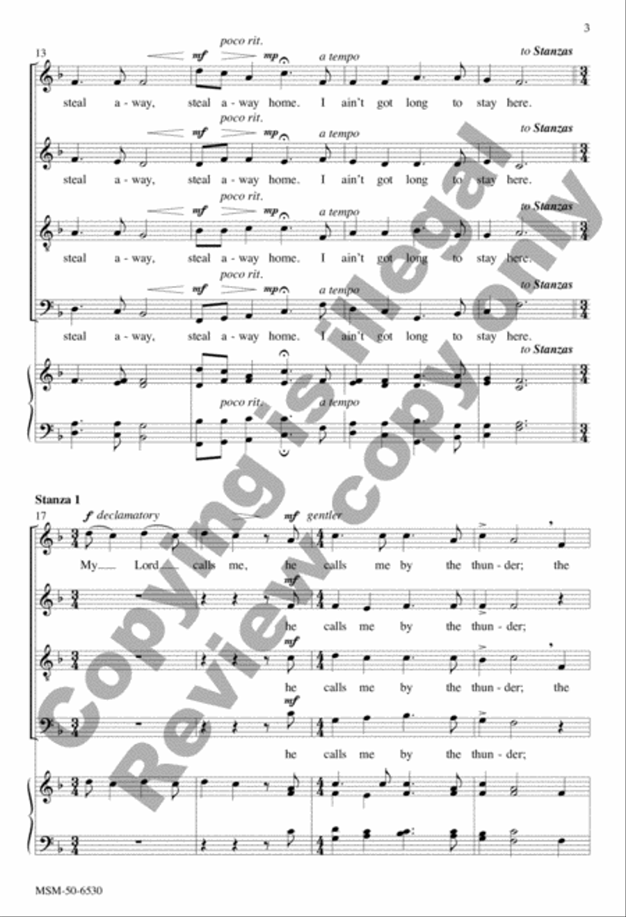 Steal Away to Jesus Steal Away to Jesus 4-Part scores gallery preview page 3