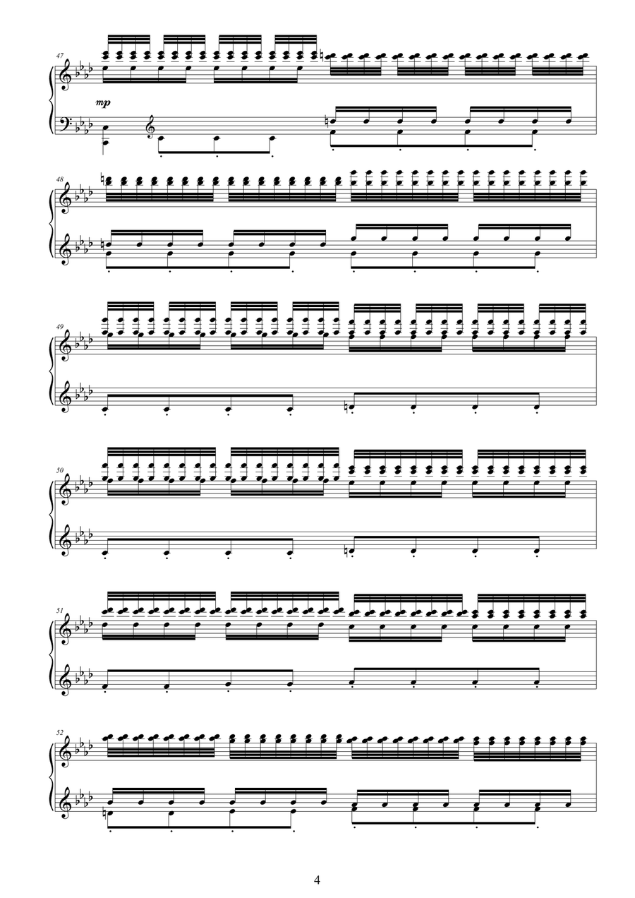 Vivaldi - Violin Concerto No.4 in F minor 'L'inverno', RV 297 - Piano solo Piano Solo scores gallery preview page 4