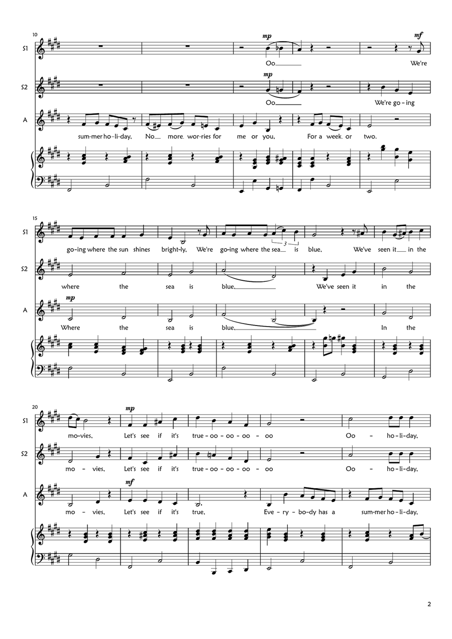 Summer Holiday Summer Holiday SSA scores gallery preview page 2