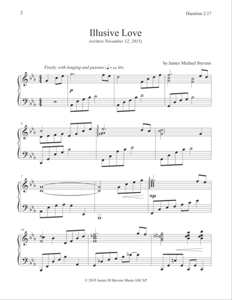 Illusive Love (Romantic Piano) Piano Solo scores gallery preview page 2