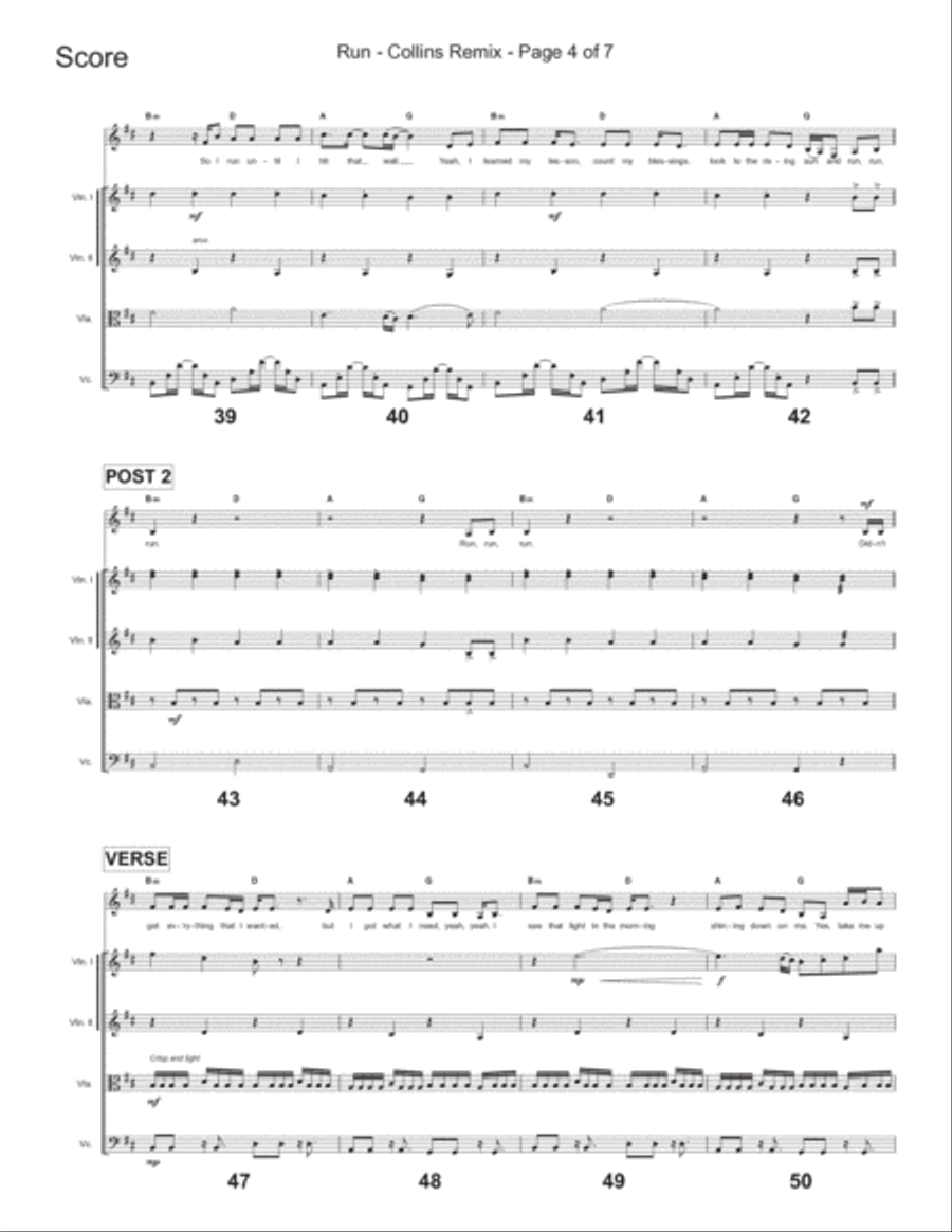 Run - Score Only String Quartet scores gallery preview page 4