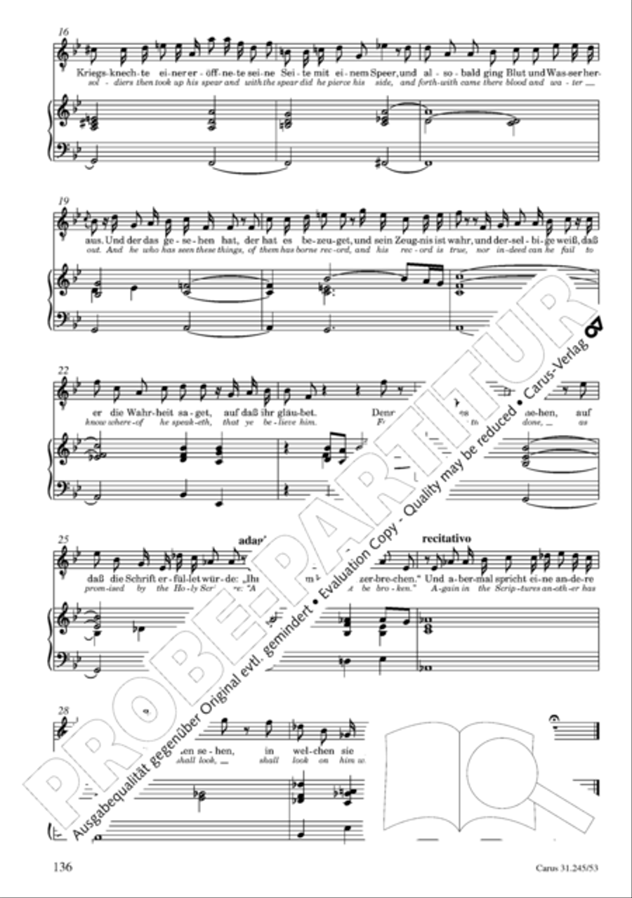 St. John Passion (Johannes-Passion) 4-Part scores gallery preview page 137