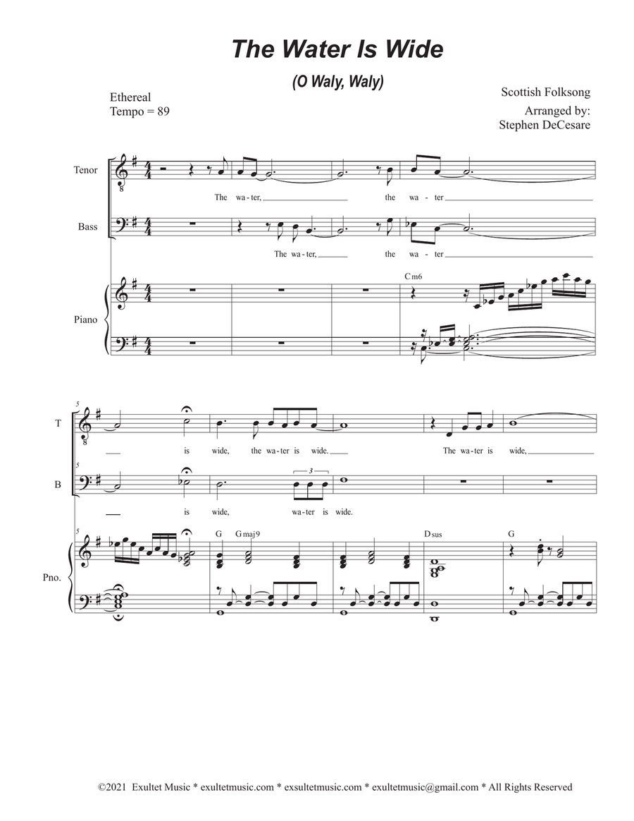 The Water Is Wide (O Waly, Waly) (2-part choir - (TB) TB scores gallery preview page 1