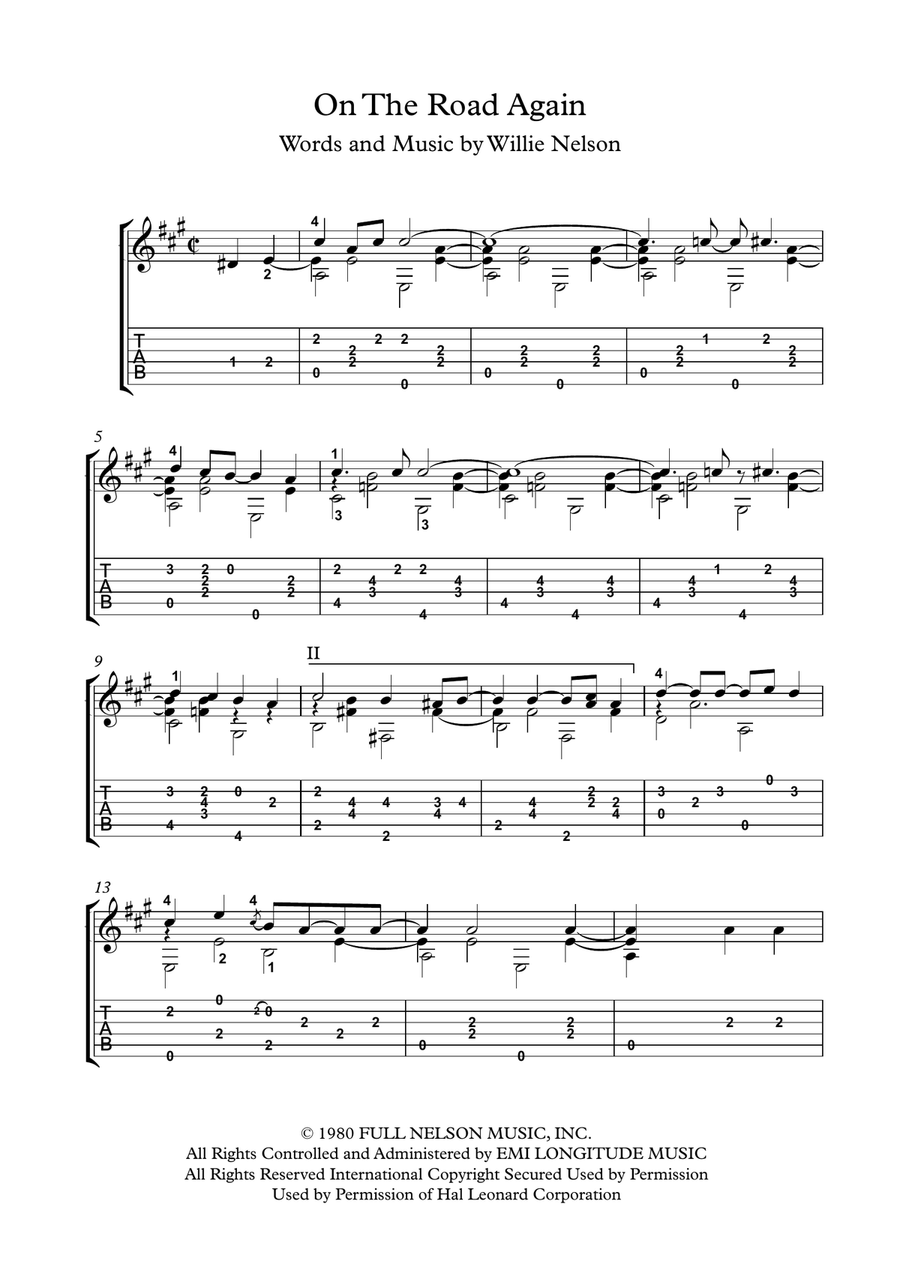 On The Road Again Electric Guitar scores gallery preview page 1