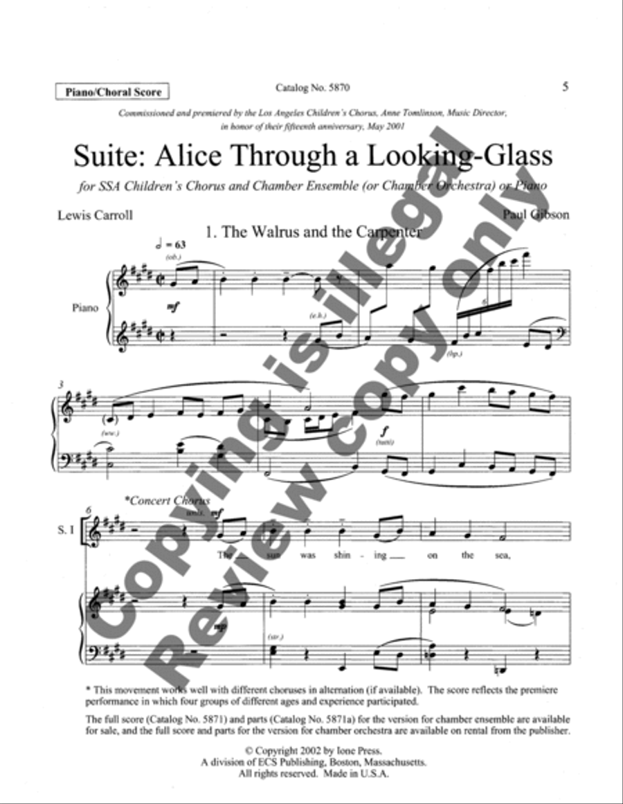 Suite: Alice through a Looking-glass SSA scores gallery preview page 9